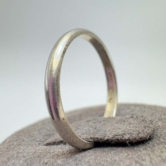 VTG Solid Sterling Silver 925 Half Round Wedding Band 2.5mm Ring Size 8 - Picture 5 of 11